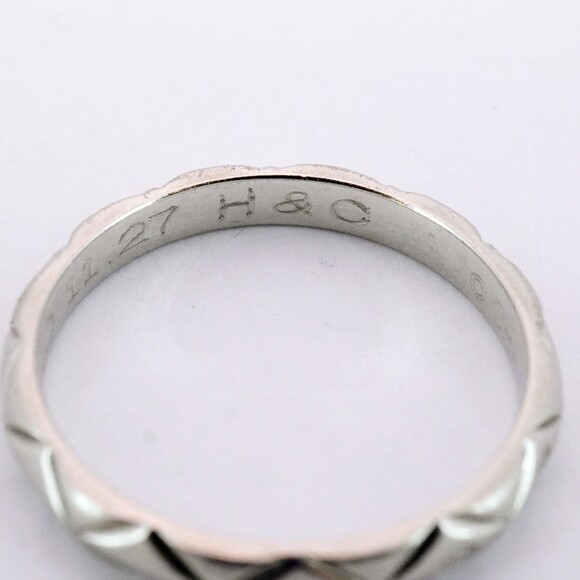 CHANEL Authentic Silver Diamond Ring #48